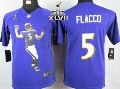 Jerseys Factory Cheap Nike Ravens #5 Joe Flacco Purple Team Colo