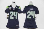 Jerseys Factory Cheap Nike Seahawks #24 Marshawn Lynch Steel Blu