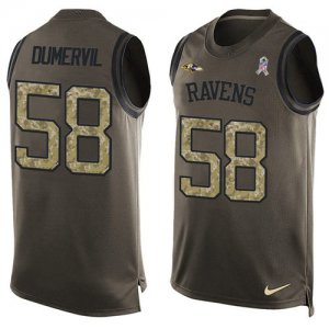 Jerseys Factory Cheap Nike Ravens #58 Elvis Dumervil Green Men's