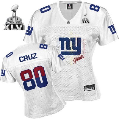 Jerseys Factory Cheap Giants #80 Victor Cruz White 2011 Women's