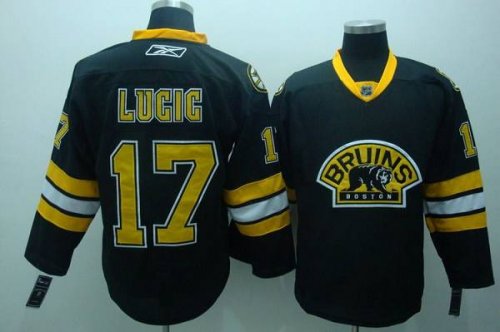Jerseys Factory Cheap Bruins#17 Milan Lucic Embroidered Black Th