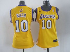Jerseys Factory Cheap Lakers #10 Steve Nash Yellow Women's Home