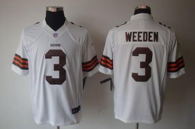 Jerseys Factory Cheap Nike Browns #3 Brandon Weeden White Men's