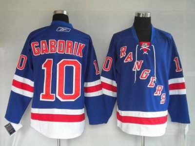 Jerseys Factory Cheap Rangers #10 Marian Gaborik Embroidered Blu