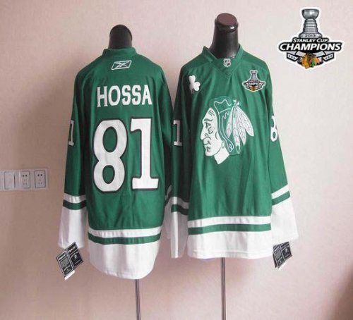 Jerseys Factory Cheap Blackhawks St Patty's Day #81 Marian Hossa