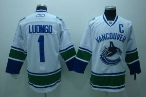 Jerseys Factory Cheap Canucks #1 Roberto Luongo Embroidered Whit