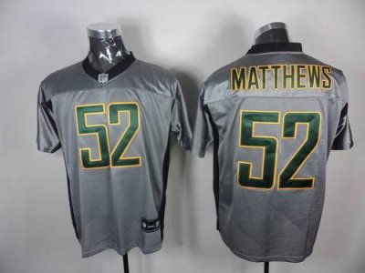Jerseys Factory Cheap Packers #52 Clay Matthews Grey Shadow Stit