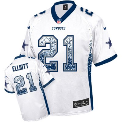 Jerseys Factory Cheap Nike Cowboys #21 Ezekiel Elliott White Men