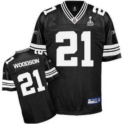 Jerseys Factory Cheap Packers #21 Charles Woodson Black Shadow S