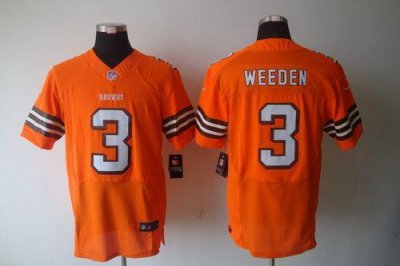 Jerseys Factory Cheap Nike Browns #3 Brandon Weeden Orange Alter