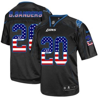 Jerseys Factory Cheap Nike Lions #20 Barry Sanders Black Men's S