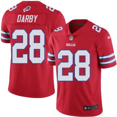 Jerseys Factory Cheap Nike Bills #28 Ronald Darby Red Men's Stit