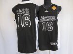 Jerseys Factory Cheap Lakers #16 Pau Gasol Embroidered Black Sha