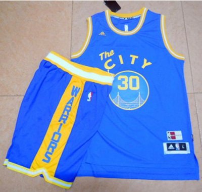Jerseys Factory Cheap Warriors #30 Stephen Curry Blue Throwback