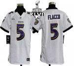 Jerseys Factory Cheap Nike Ravens #5 Joe Flacco White Super Bowl