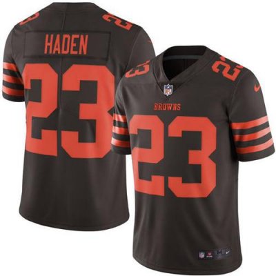 Jerseys Factory Cheap Nike Browns #23 Joe Haden Brown Men's Stit