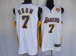 Jerseys Factory Cheap Lakers #7 Lamar Odom Embroidered White Fin
