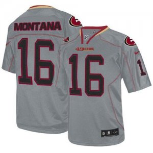 Jerseys Factory Cheap Nike 49ers #16 Joe Montana Lights Out Grey