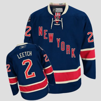 Jerseys Factory Cheap Rangers #2 Brian Leetch Embroidered Dark B