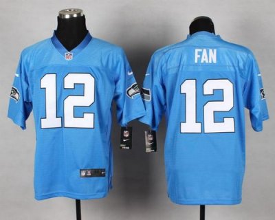Jerseys Factory Cheap Nike Seahawks #12 Fan Light Blue Men's Sti