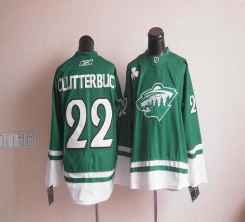 Jerseys Factory Cheap Wild St Patty's Day #22 Cal Clutterbuck Gr
