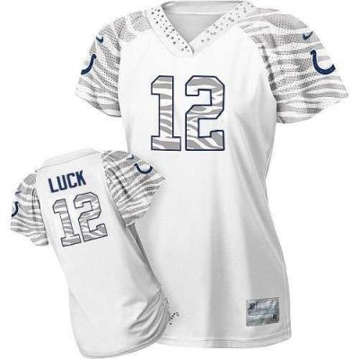 Jerseys Factory Cheap Nike Colts #12 Andrew Luck White Women's Z
