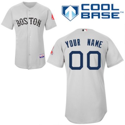 Jerseys Factory Cheap Red Sox Personalized Authentic Grey Baseba