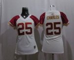 Jerseys Factory Cheap Chiefs #25 Jamaal Charles White Women's Fi