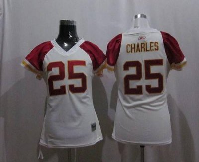 Jerseys Factory Cheap Chiefs #25 Jamaal Charles White Women's Fi
