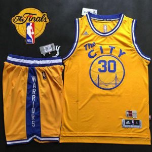 Jerseys Factory Cheap Warriors #30 Stephen Curry Gold Throwback