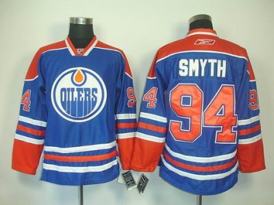 Jerseys Factory Cheap Oilers #94 Ryan Smyth Ligtht Blue Embroide