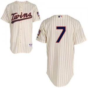Jerseys Factory Cheap Twins #7 Joe Mauer Cream Embroidered Youth