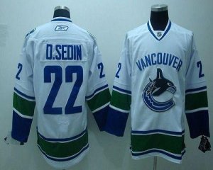 Jerseys Factory Cheap Canucks #22 D.sedin White Embroidered Yout
