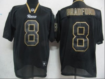 Jerseys Factory Cheap Rams #8 Sam Bradford Lights Out Black Stit