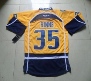 Jerseys Factory Cheap Predators #35 Pekka Rinne Yellow Home Embr