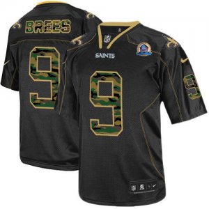 Jerseys Factory Cheap Nike Saints #9 Drew Brees Black With Hall