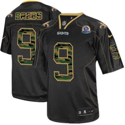 Jerseys Factory Cheap Nike Saints #9 Drew Brees Black With Hall