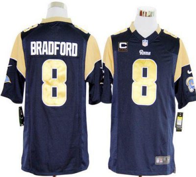 Jerseys Factory Cheap Nike Rams #8 Sam Bradford Navy Blue Team C