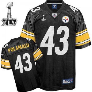 Jerseys Factory Cheap Steelers #43 Troy Polamalu Black Super Bow