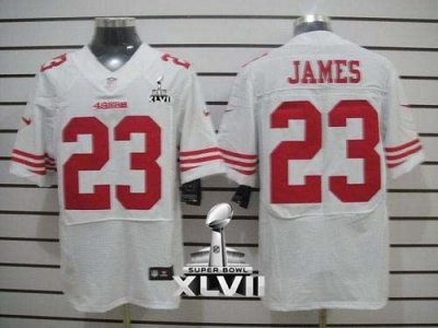 Jerseys Factory Cheap Nike 49ers #23 LaMichael James White Super