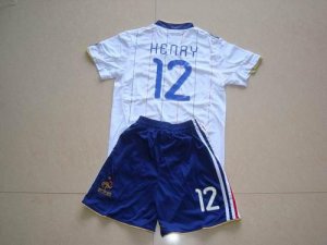 Jerseys Factory Cheap France #12 Henry White Home Kid Soccer Cou