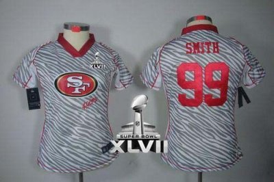 Jerseys Factory Cheap Nike 49ers #99 Aldon Smith Zebra Super Bow