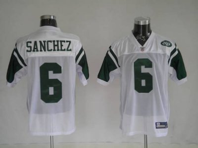 Jerseys Factory Cheap Jets #6 Mark Sanchez White Embroidered You