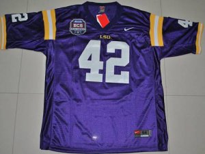 Jerseys Factory Cheap LSU Tigers #42 Michael Ford Purple 2012 BC