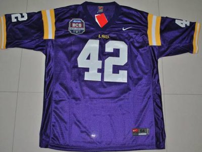 Jerseys Factory Cheap LSU Tigers #42 Michael Ford Purple 2012 BC