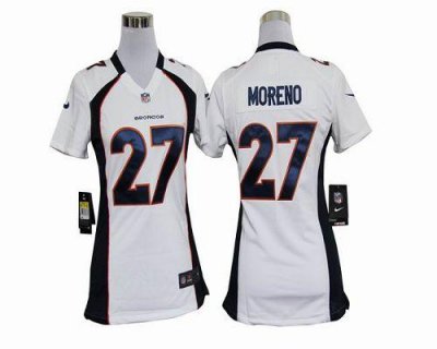 Jerseys Factory Cheap Nike Broncos #27 Knowshon Moreno White Wom