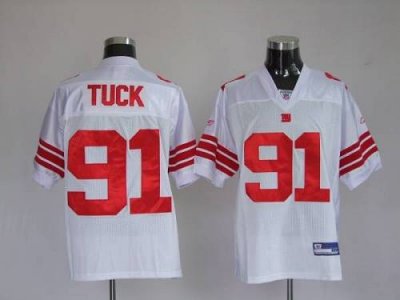 Jerseys Factory Cheap Giants #91 Justin Tuck White Embroidered Y