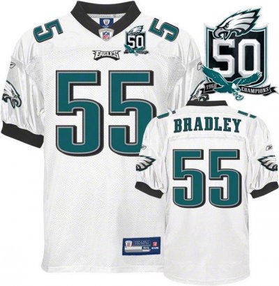 Jerseys Factory Cheap Eagles #55 Stewart Bradley White With Team