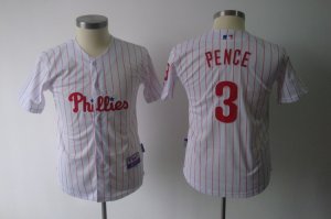 Jerseys Factory Cheap Phillies #3 Hunter Pence White(Red Strip)