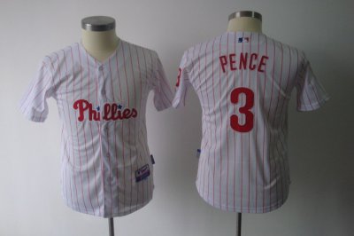 Jerseys Factory Cheap Phillies #3 Hunter Pence White(Red Strip)